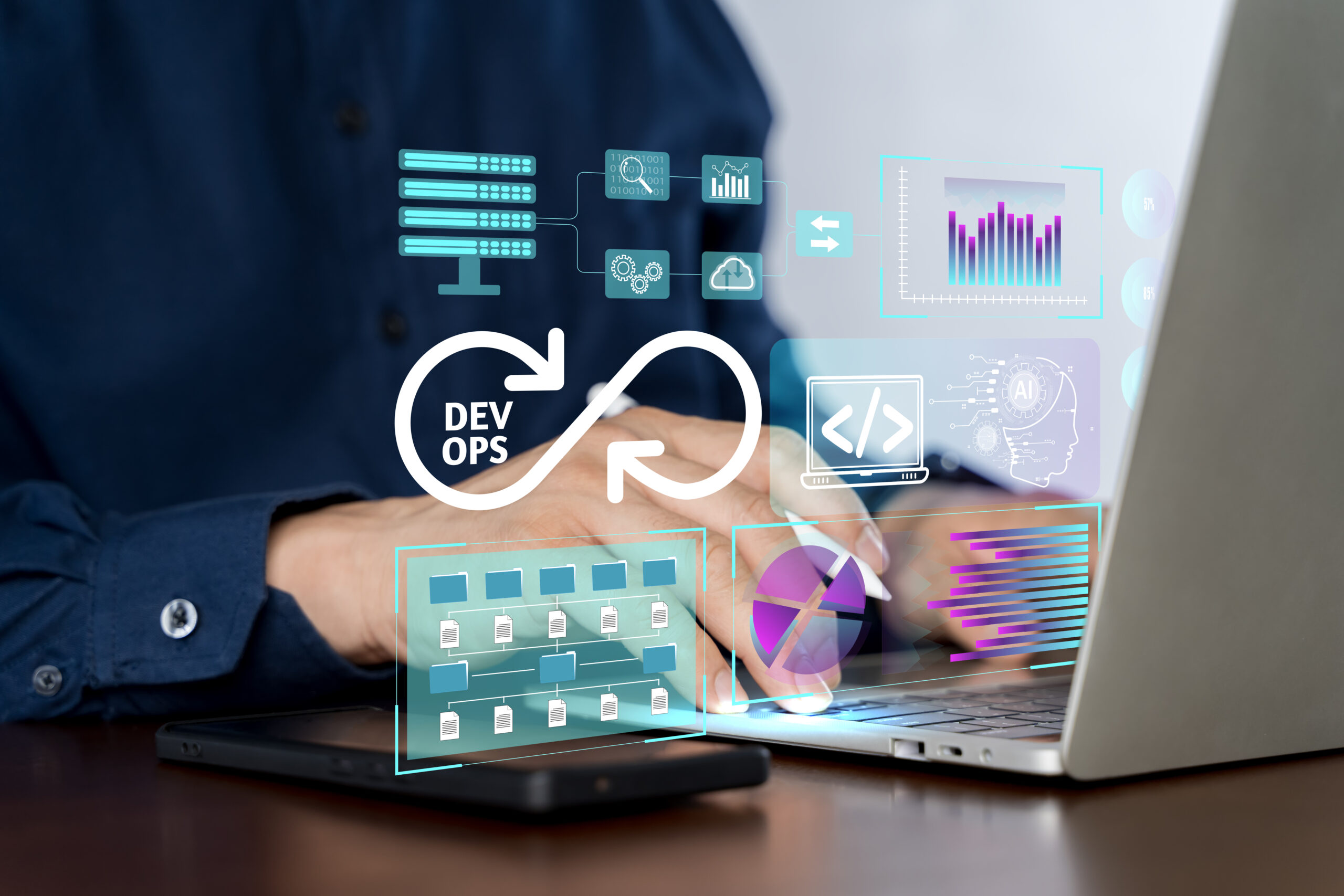 DevOps software development and IT operations engineer working i DevOps